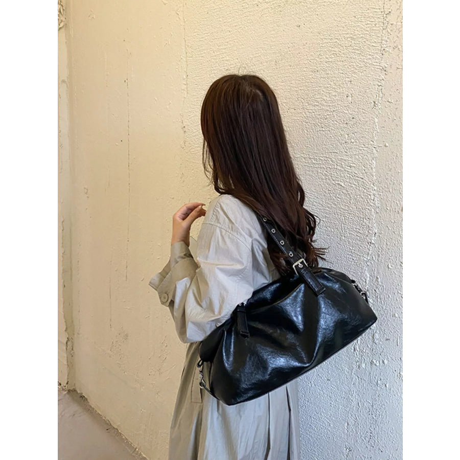 PU Leather Shoulder Bag Black / onesize Apparel and Accessories