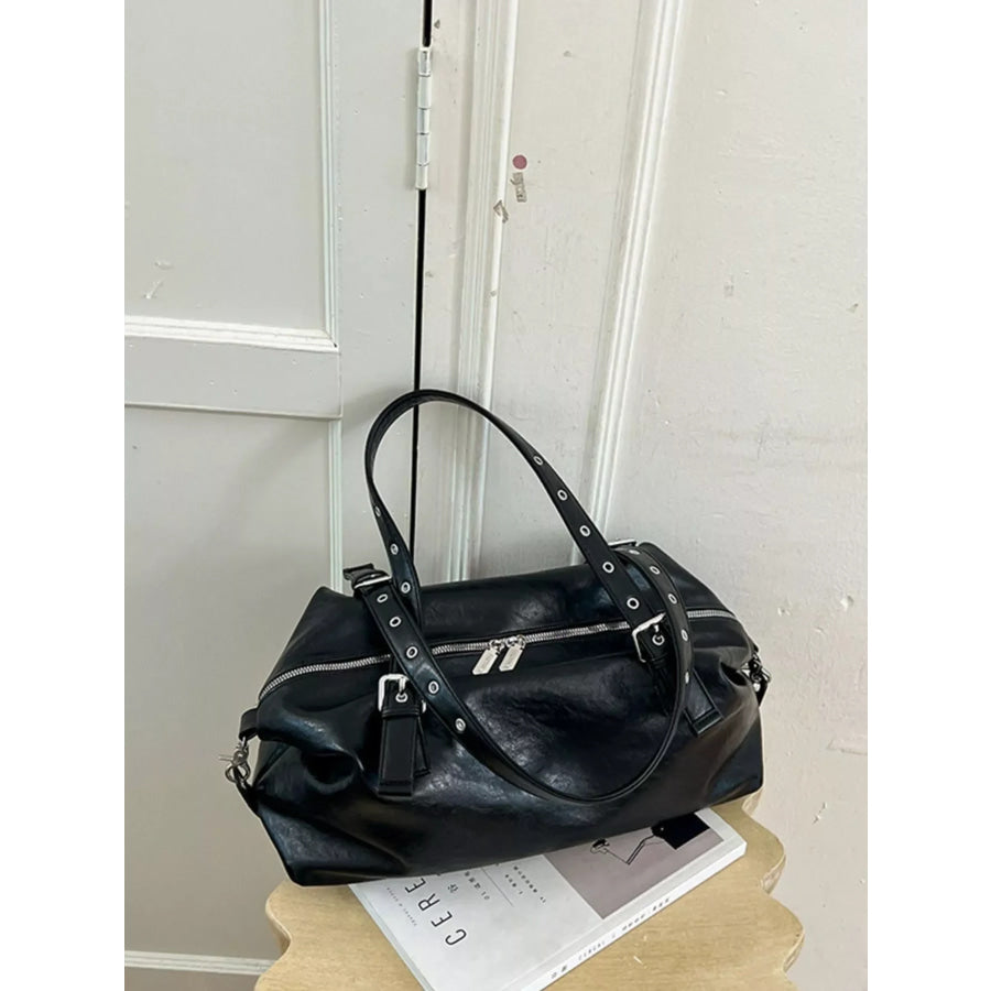 PU Leather Shoulder Bag Black / onesize Apparel and Accessories