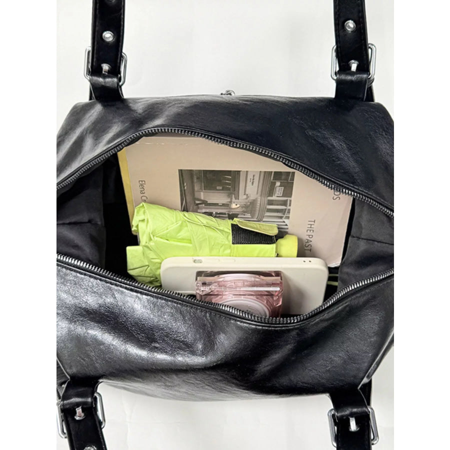 PU Leather Shoulder Bag Black / onesize Apparel and Accessories