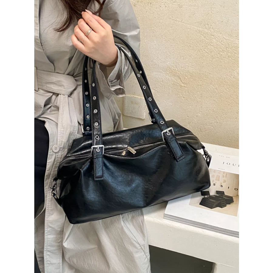 PU Leather Shoulder Bag Black / onesize Apparel and Accessories