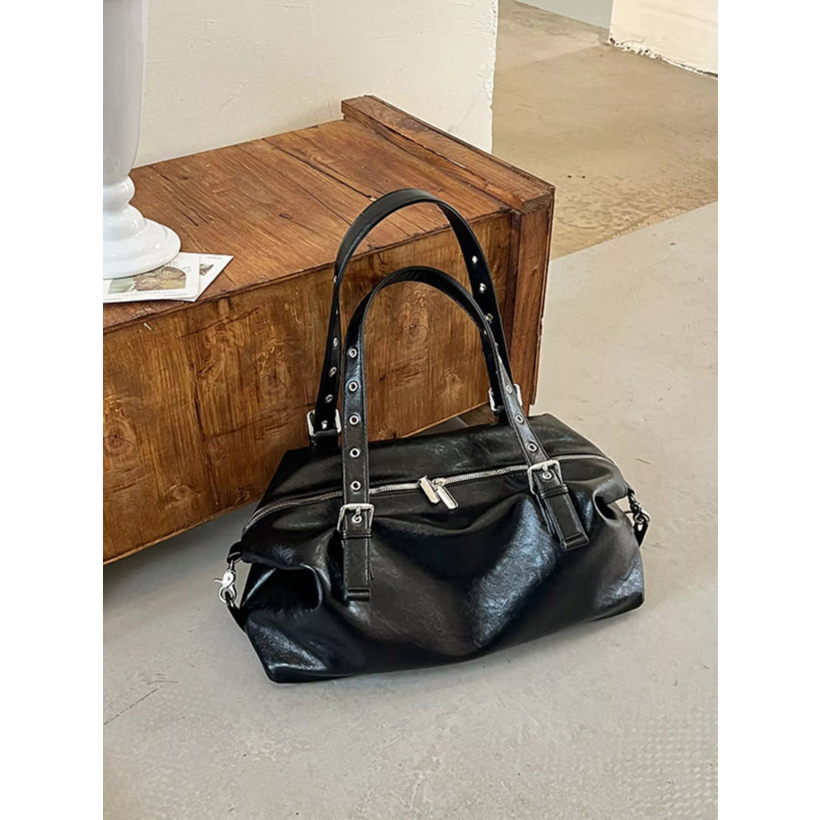 PU Leather Shoulder Bag Black / onesize Apparel and Accessories