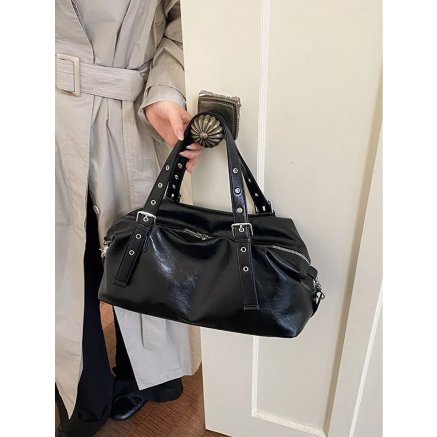 PU Leather Shoulder Bag Black / onesize Apparel and Accessories