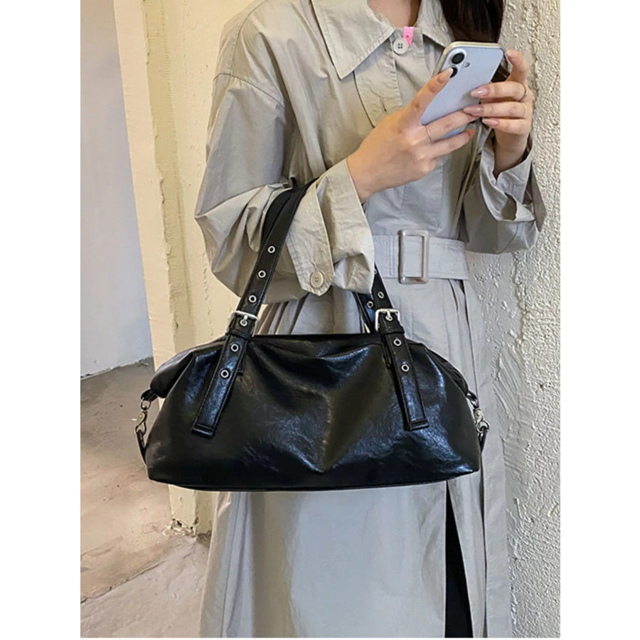 PU Leather Shoulder Bag Black / onesize Apparel and Accessories