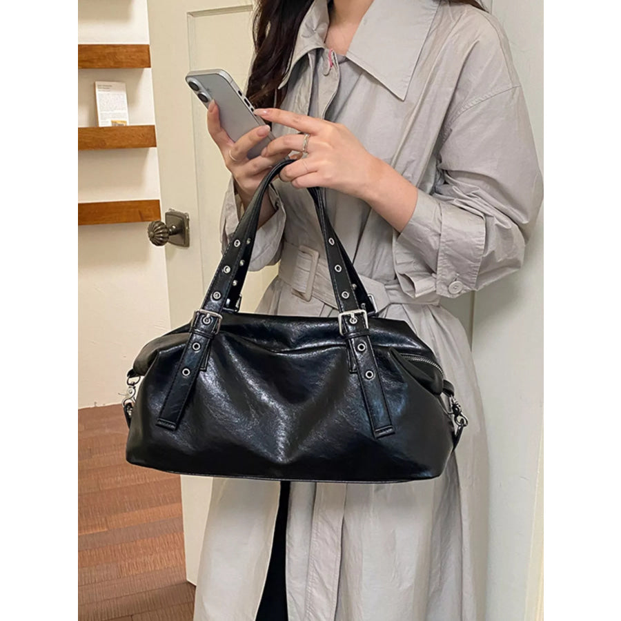 PU Leather Shoulder Bag Black / onesize Apparel and Accessories
