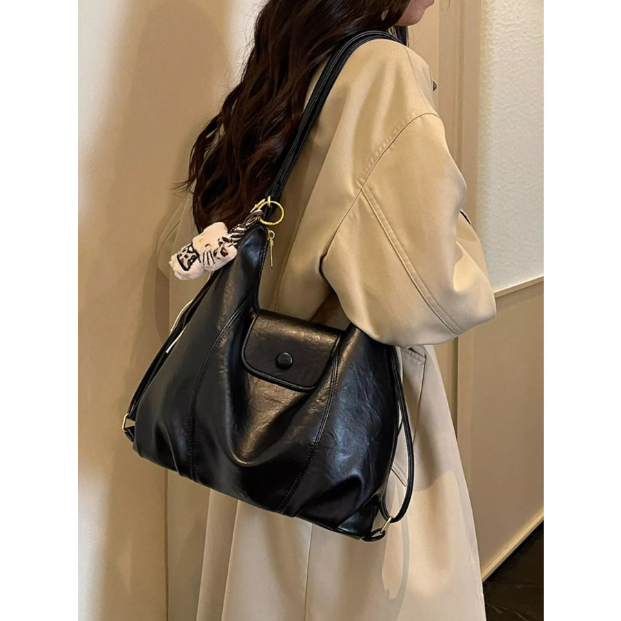 PU Leather Shoulder Bag Black / onesize Apparel and Accessories