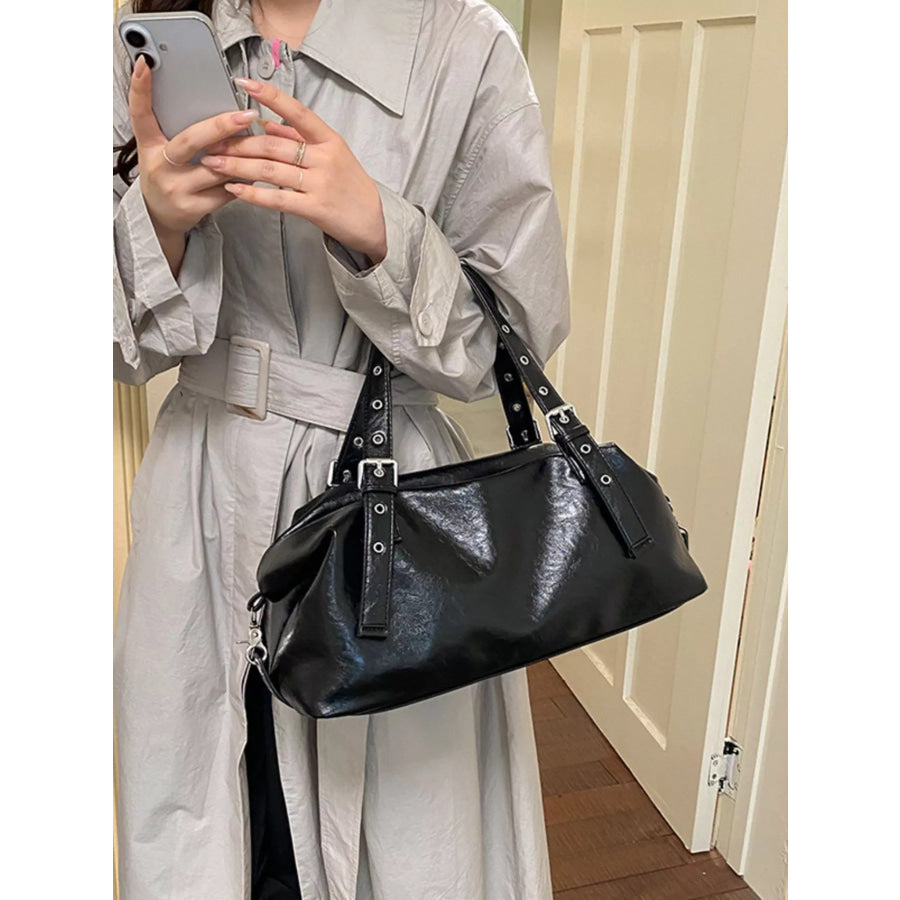 PU Leather Shoulder Bag Black / onesize Apparel and Accessories
