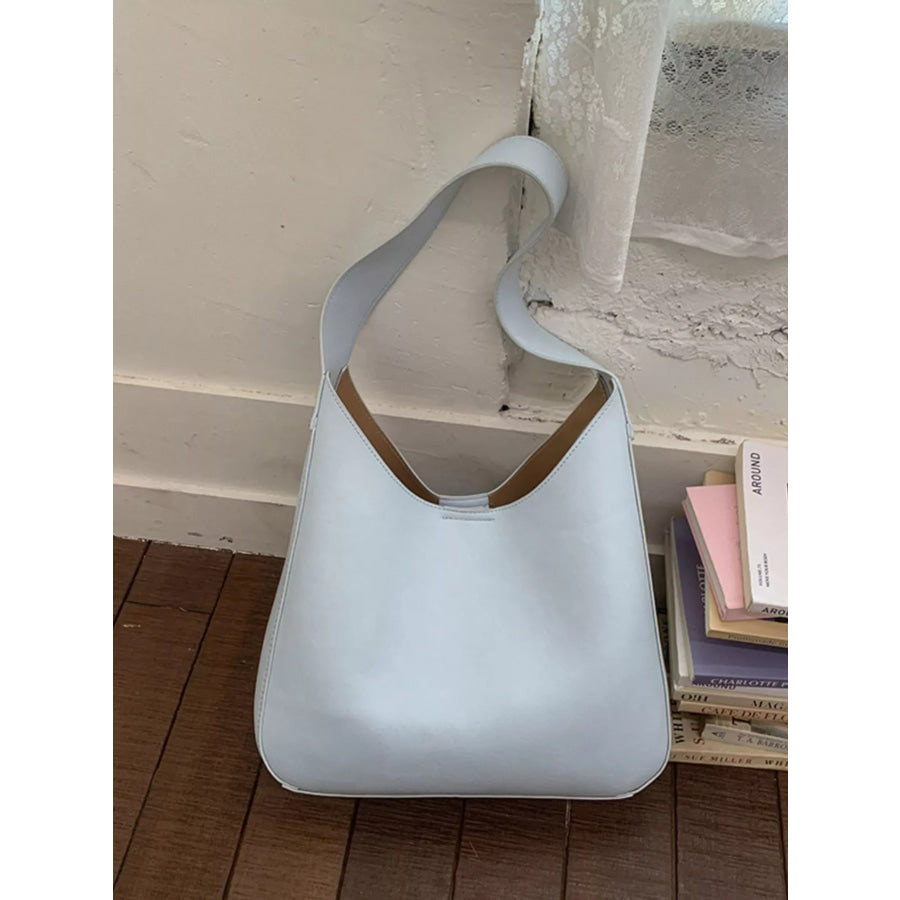 PU Leather Shoulder Bag Blue / One Size Apparel and Accessories