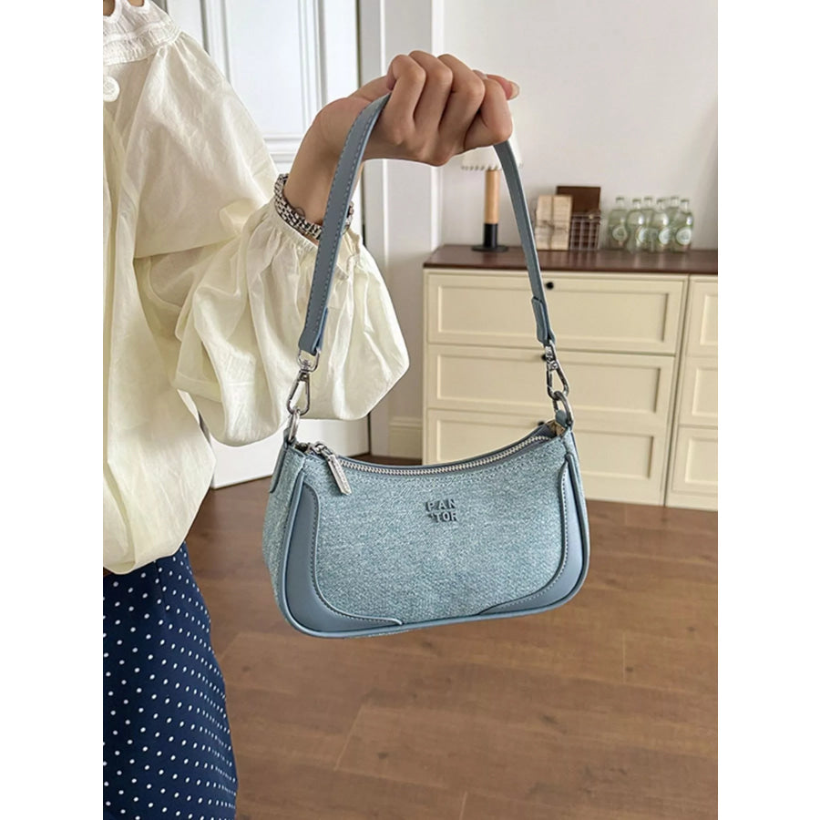 PU Leather Shoulder Bag Blue / onesize Apparel and Accessories