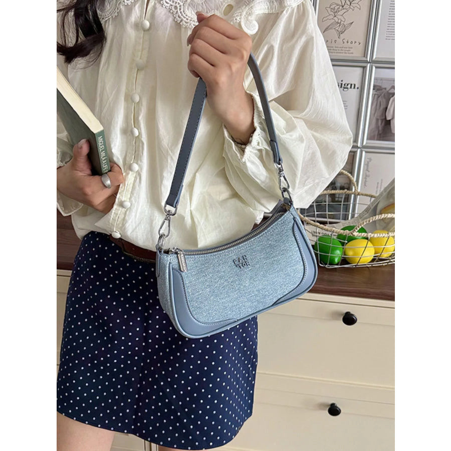 PU Leather Shoulder Bag Blue / onesize Apparel and Accessories