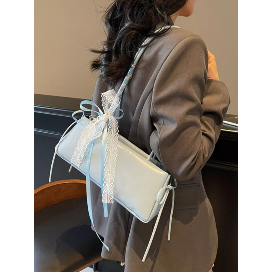 PU Leather Shoulder Bag Blue / onesize Apparel and Accessories