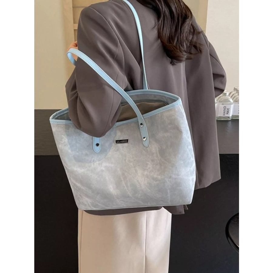 PU Leather Shoulder Bag Blue / onesize Apparel and Accessories