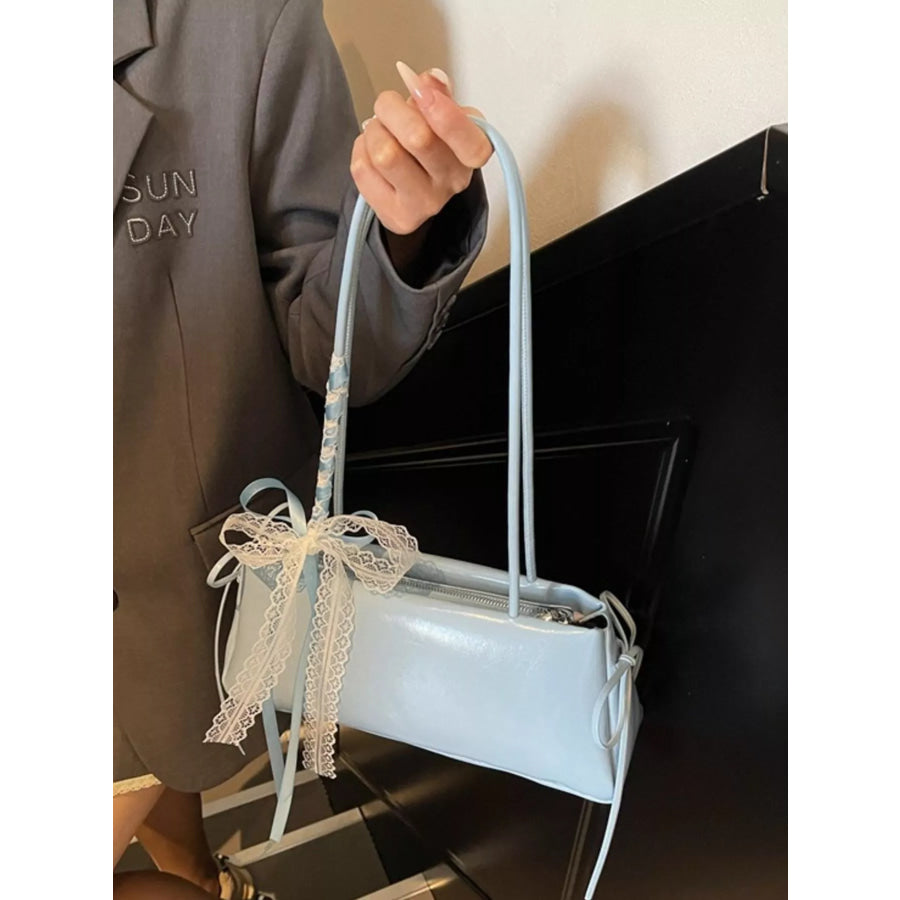 PU Leather Shoulder Bag Blue / onesize Apparel and Accessories