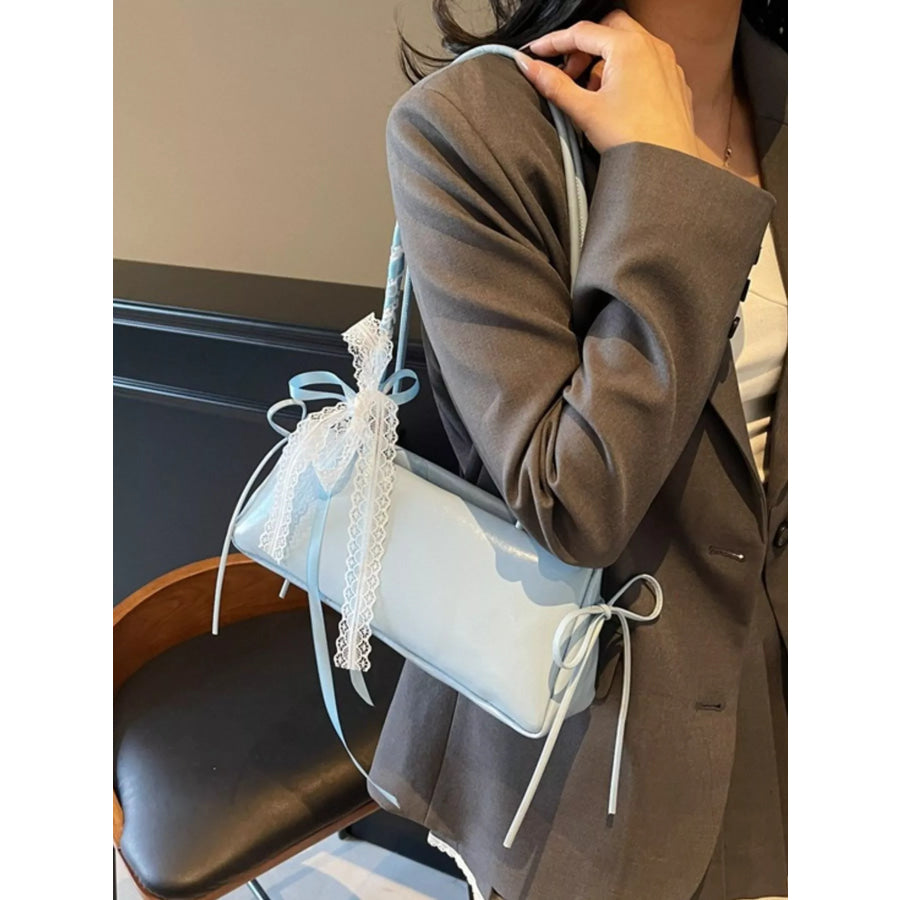PU Leather Shoulder Bag Blue / onesize Apparel and Accessories