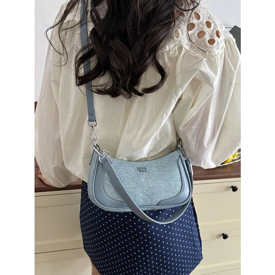 PU Leather Shoulder Bag Blue / onesize Apparel and Accessories