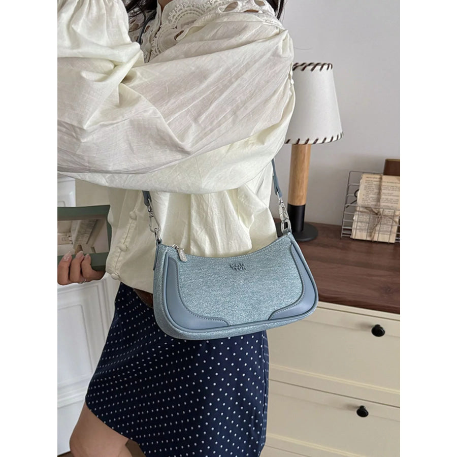 PU Leather Shoulder Bag Blue / onesize Apparel and Accessories