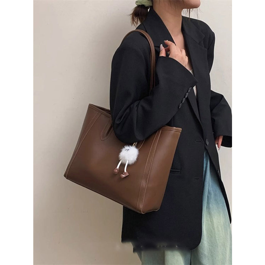 PU Leather Shoulder Bag Brown / ONESIZE Apparel and Accessories