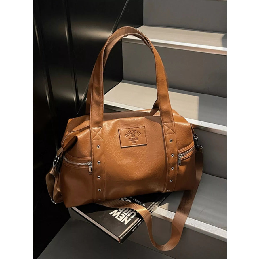 PU Leather Shoulder Bag Brown / onesize Apparel and Accessories