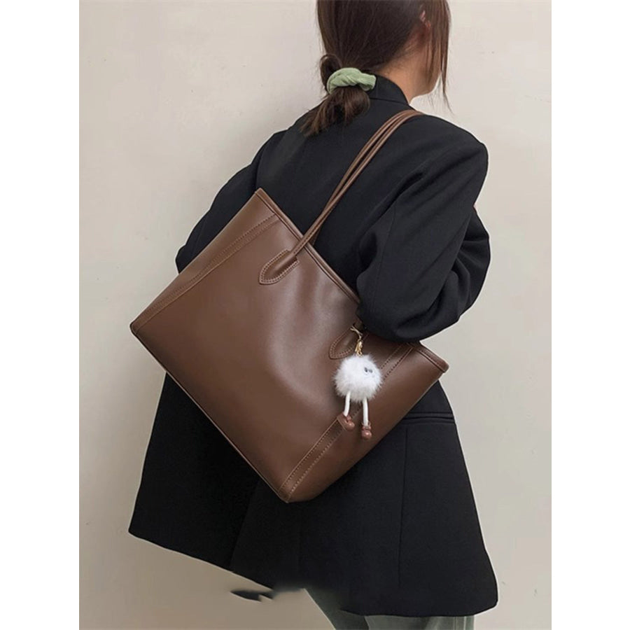 PU Leather Shoulder Bag Brown / ONESIZE Apparel and Accessories