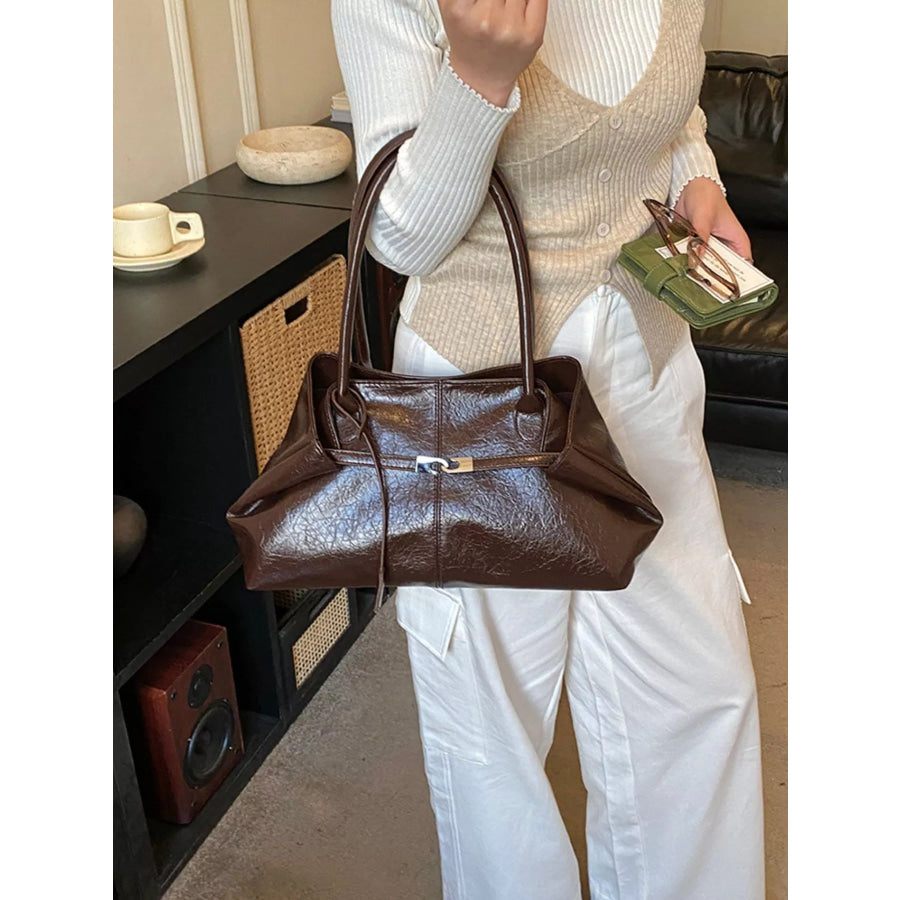 PU Leather Shoulder Bag Brown / onesize Apparel and Accessories