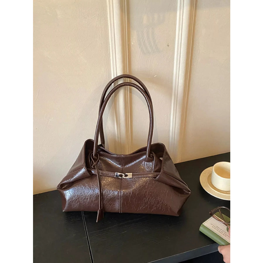 PU Leather Shoulder Bag Brown / onesize Apparel and Accessories