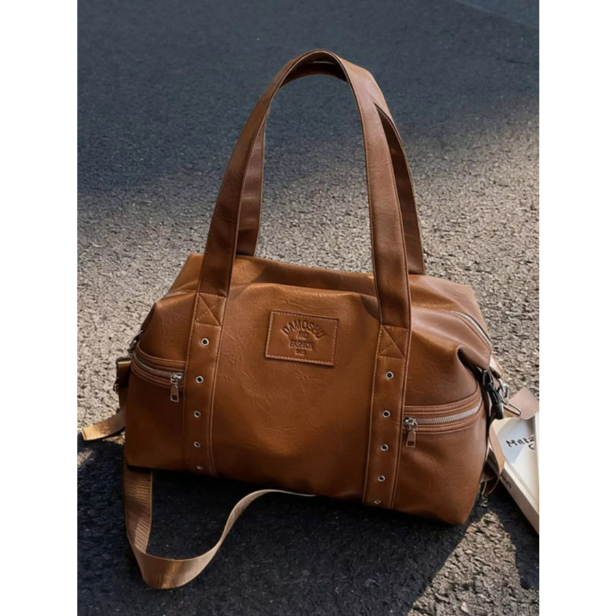PU Leather Shoulder Bag Brown / onesize Apparel and Accessories