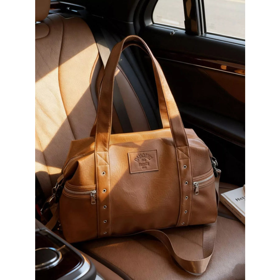 PU Leather Shoulder Bag Brown / onesize Apparel and Accessories