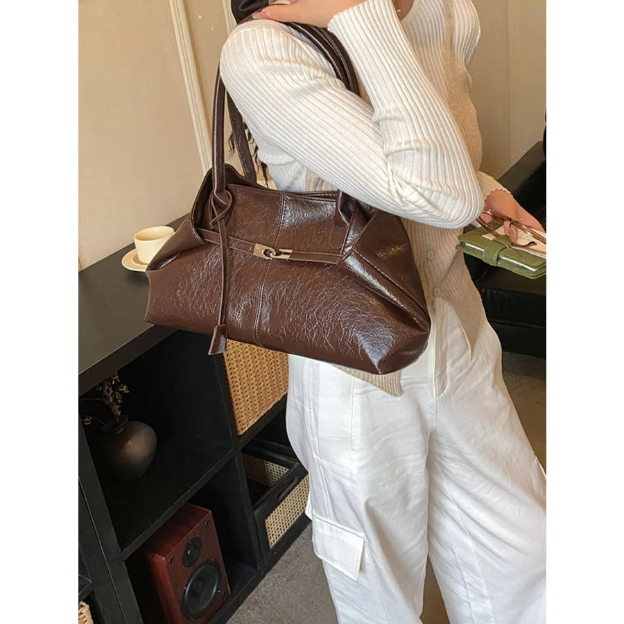 PU Leather Shoulder Bag Brown / onesize Apparel and Accessories