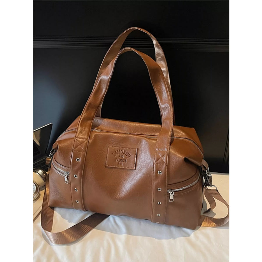 PU Leather Shoulder Bag Brown / onesize Apparel and Accessories