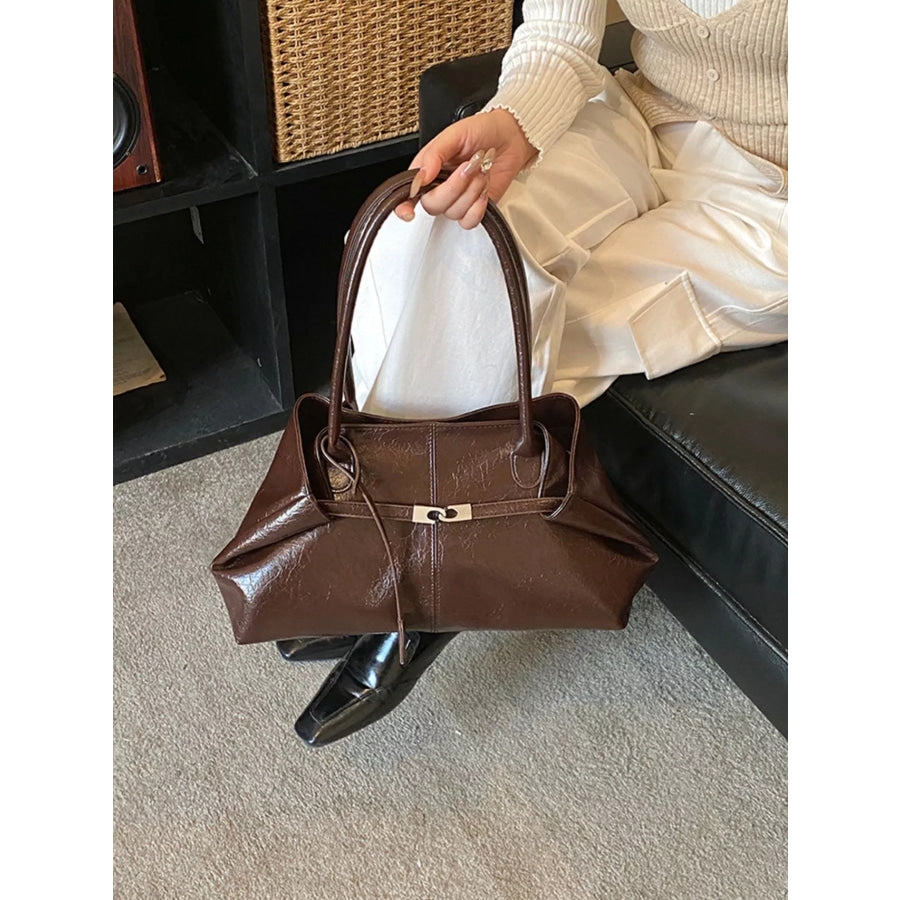 PU Leather Shoulder Bag Brown / onesize Apparel and Accessories