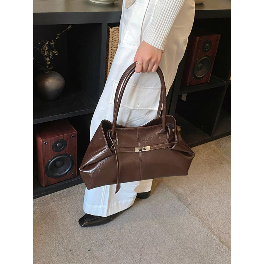 PU Leather Shoulder Bag Brown / onesize Apparel and Accessories