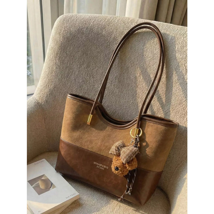 PU Leather Shoulder Bag Camel / One Size Apparel and Accessories