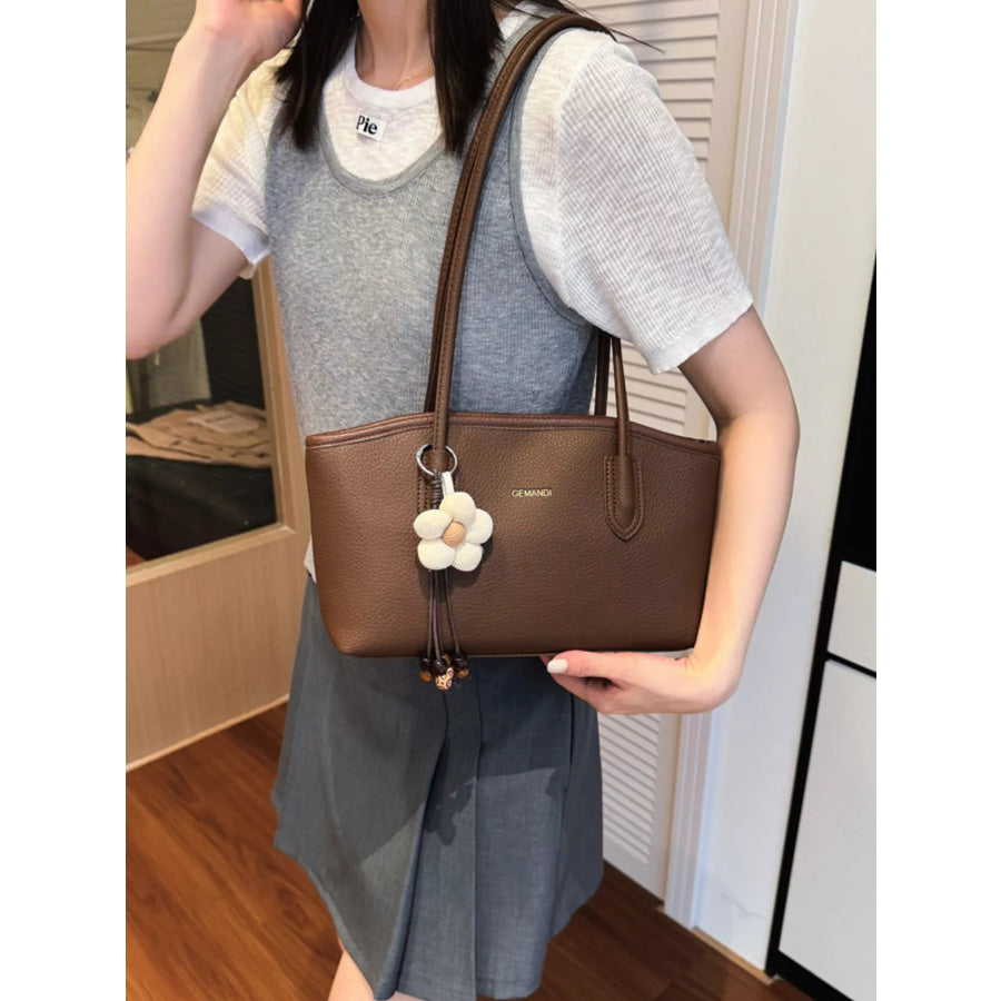 PU Leather Shoulder Bag Caramel / onesize Apparel and Accessories