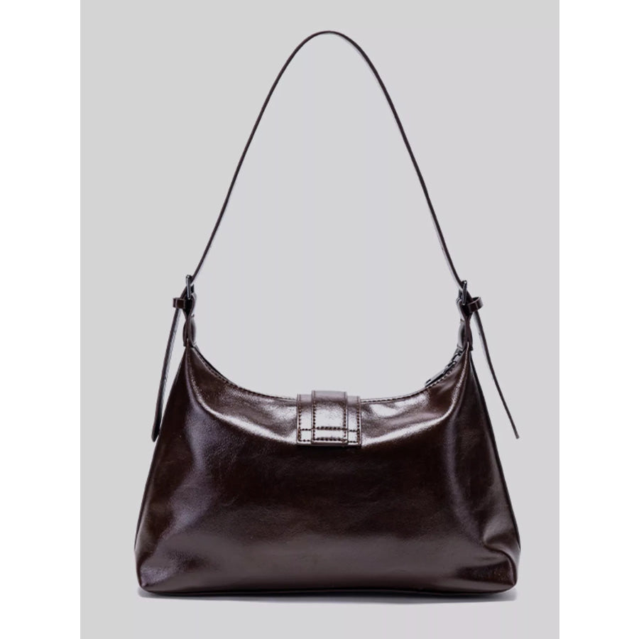 PU Leather Shoulder Bag Coffee Brown / onesize Apparel and Accessories