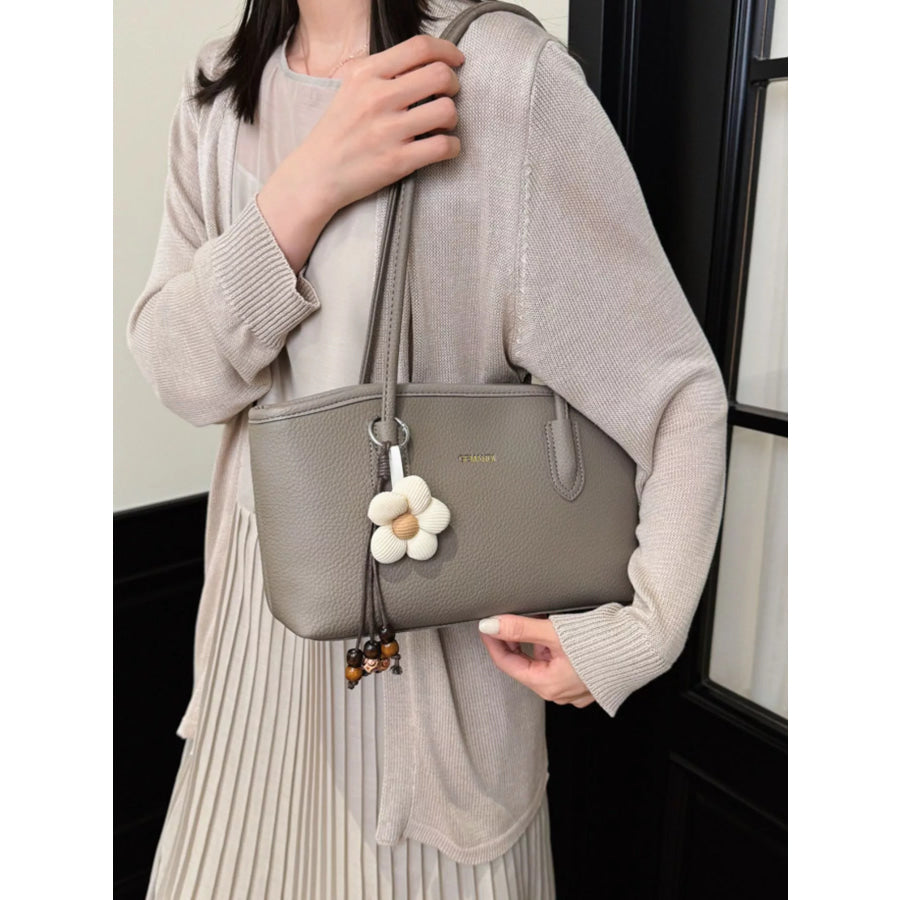 PU Leather Shoulder Bag Gray / onesize Apparel and Accessories