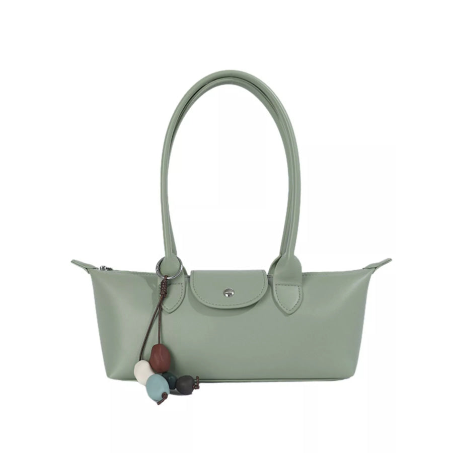 PU Leather Shoulder Bag Green / One Size Apparel and Accessories