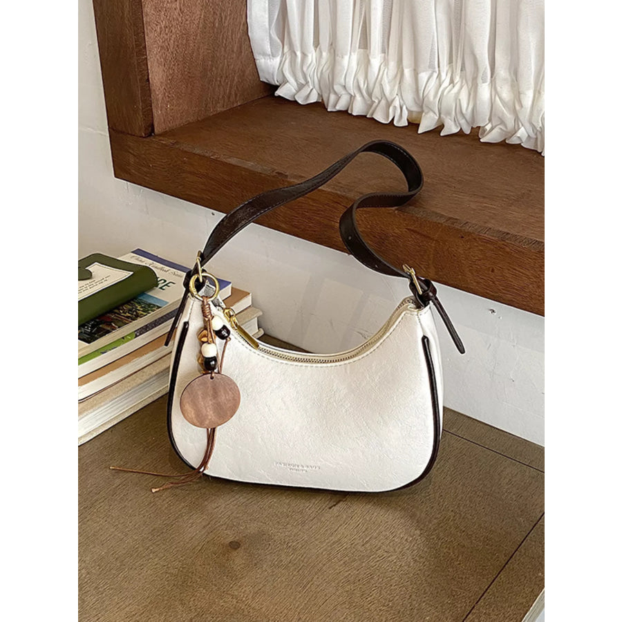 PU Leather Shoulder Bag Off-white / onesize Apparel and Accessories