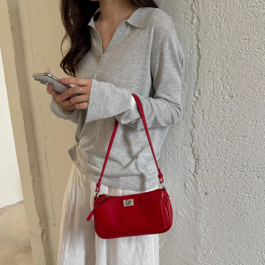 PU Leather Shoulder Bag Red / onesize Apparel and Accessories