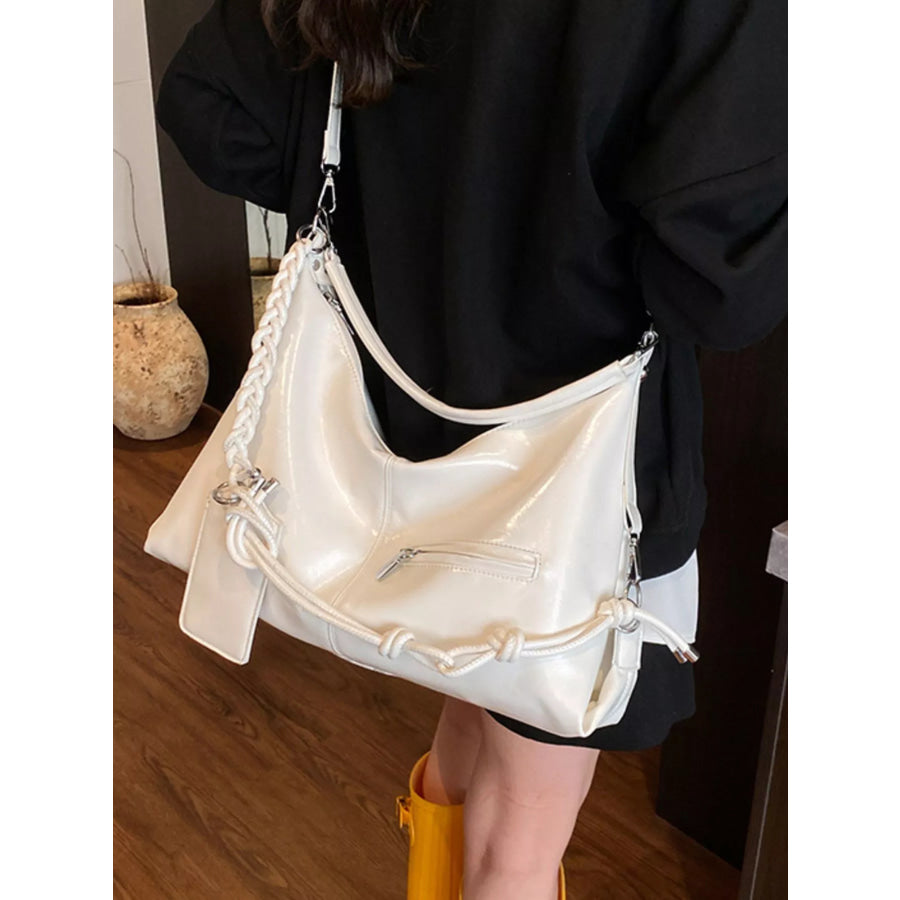 PU Leather Shoulder Bag White / ONESIZE Apparel and Accessories