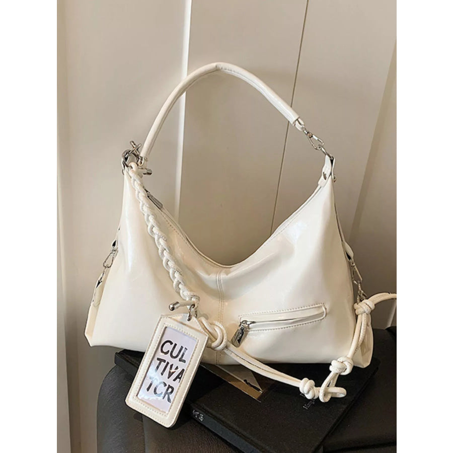 PU Leather Shoulder Bag White / ONESIZE Apparel and Accessories