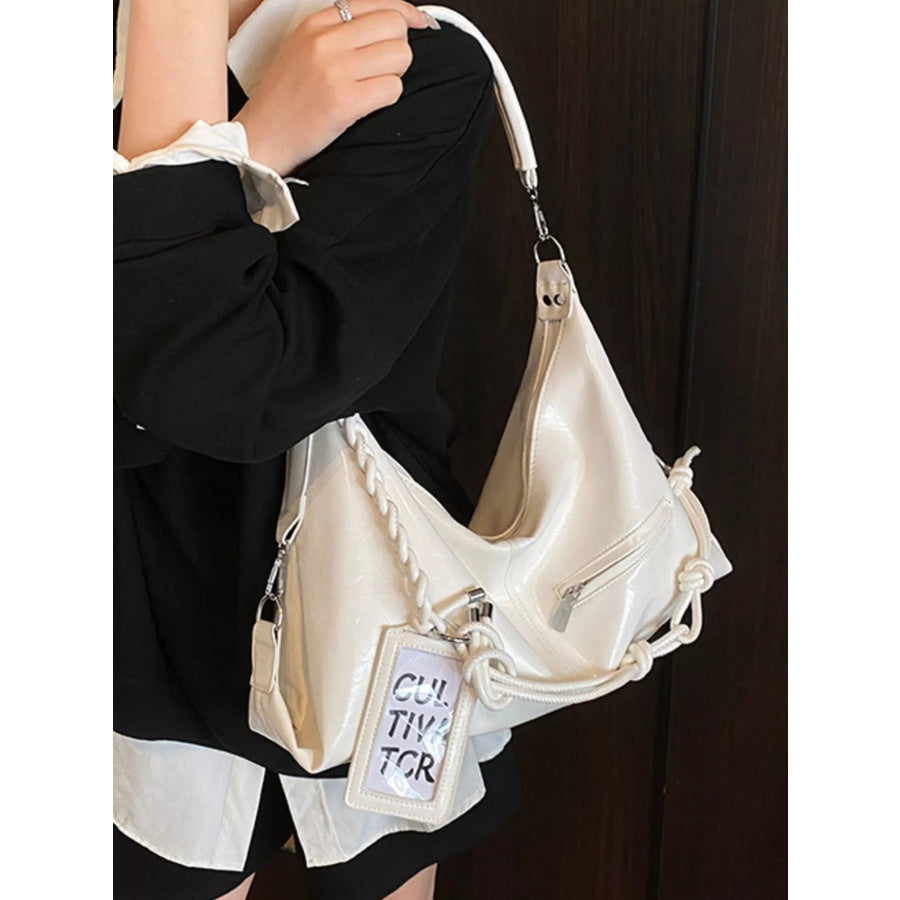 PU Leather Shoulder Bag White / ONESIZE Apparel and Accessories