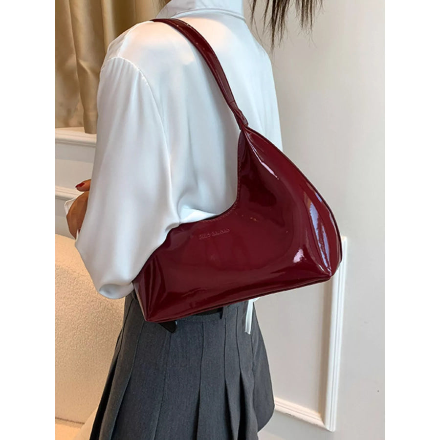 PU Leather Shoulder Bag Wine Red / onesize Apparel and Accessories