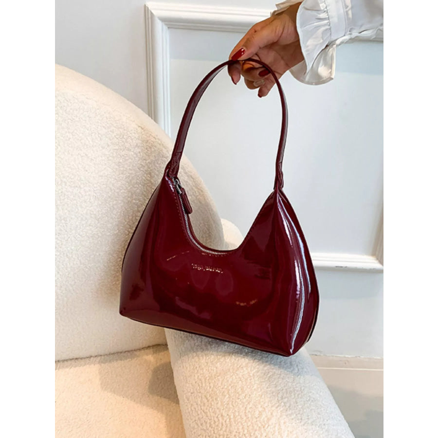 PU Leather Shoulder Bag Wine Red / onesize Apparel and Accessories