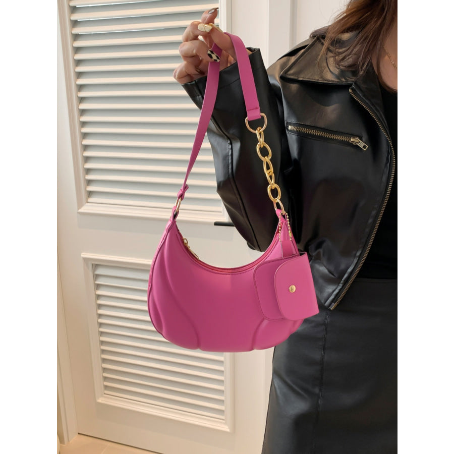 PU Leather Shoulder Bag with EarPods Bag Apparel and Accessories