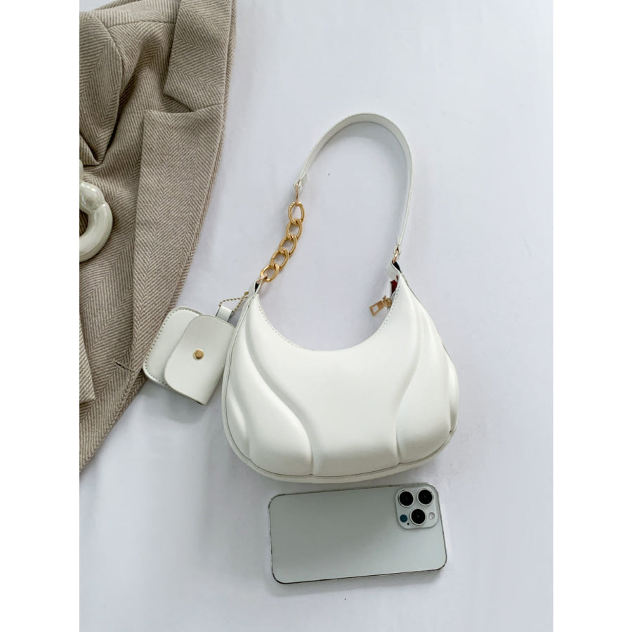 PU Leather Shoulder Bag with EarPods Bag Apparel and Accessories