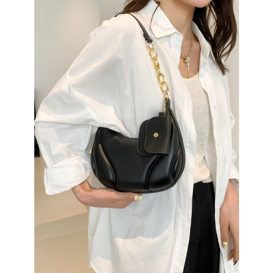 PU Leather Shoulder Bag with EarPods Bag Apparel and Accessories