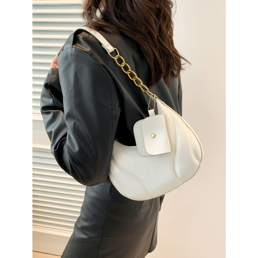 PU Leather Shoulder Bag with EarPods Bag Apparel and Accessories