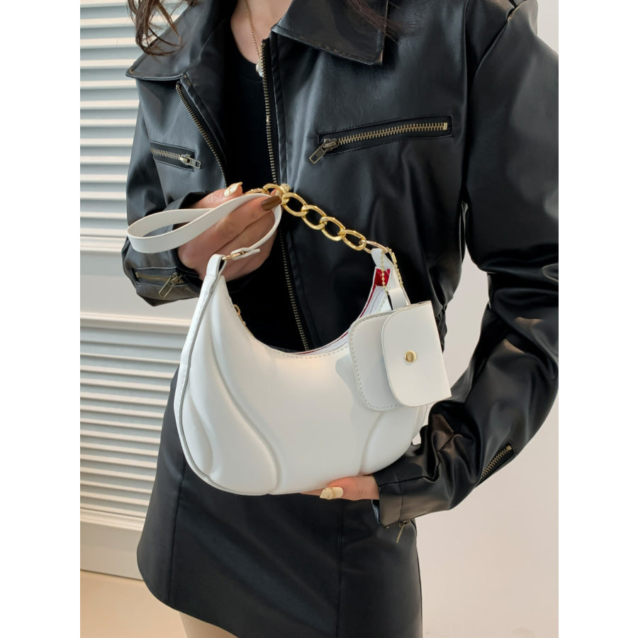 PU Leather Shoulder Bag with EarPods Bag Apparel and Accessories