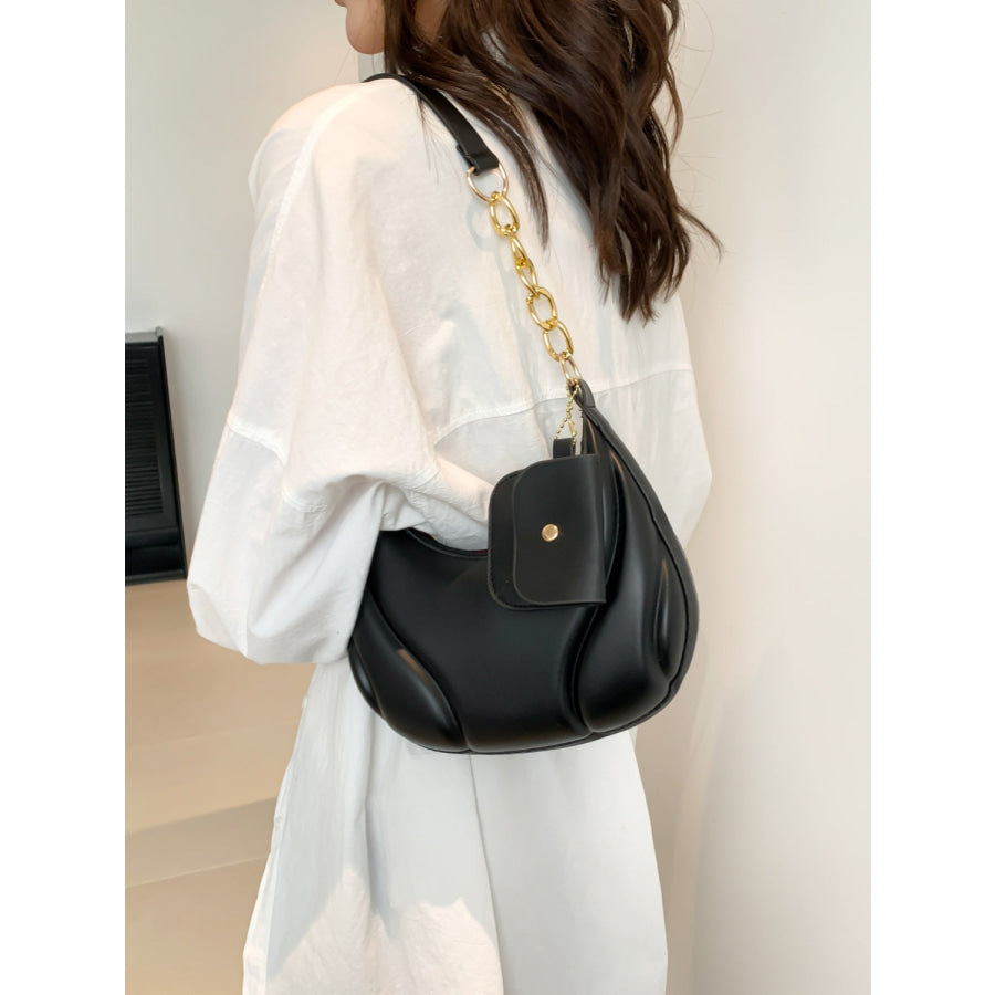 PU Leather Shoulder Bag with EarPods Bag Apparel and Accessories