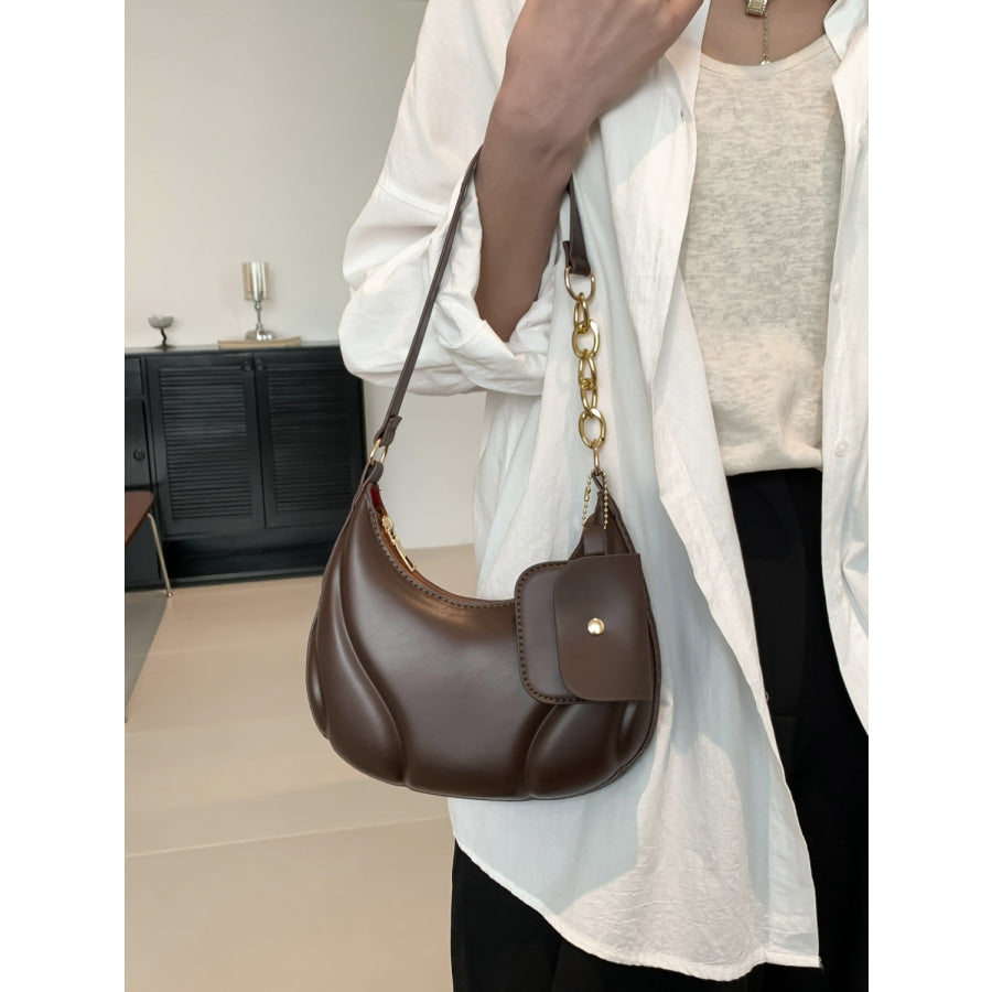 PU Leather Shoulder Bag with EarPods Bag Apparel and Accessories