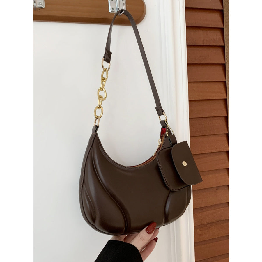 PU Leather Shoulder Bag with EarPods Bag Apparel and Accessories